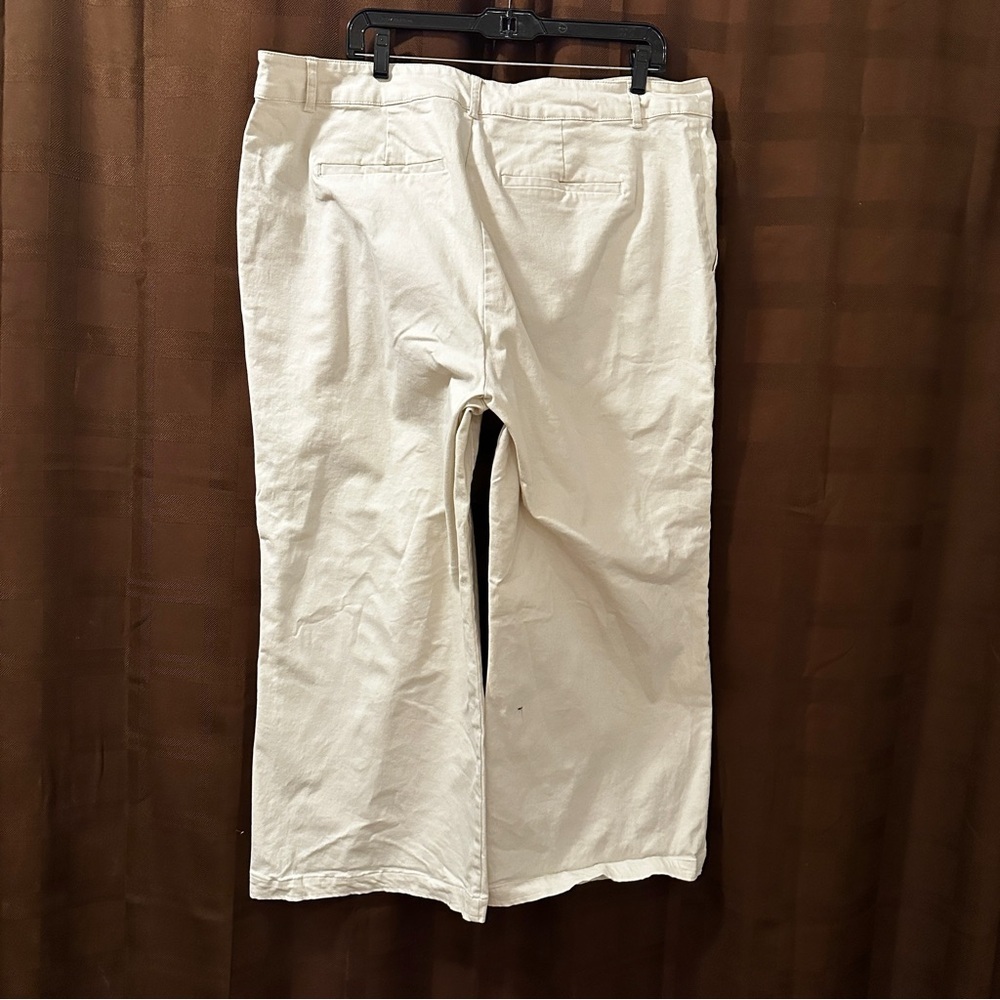Nili Lotan X Target Cropped Pants Womens Wide Leg High Rise Pockets Cream - Picture 5 of 6